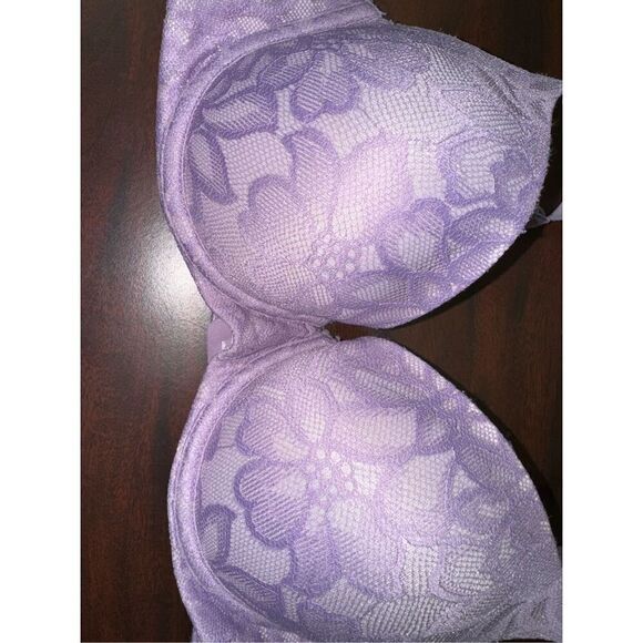 No Boundaries Light Purple All Over Lace Push Up Bra Size 36B - Picture 2 of 5